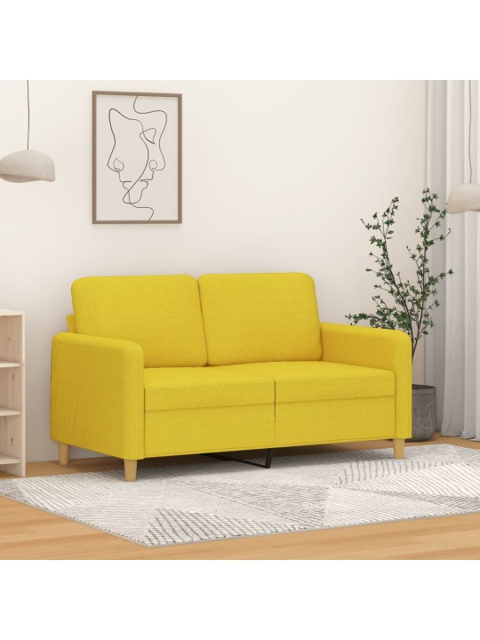 2místná pohovka světle žlutá 120 cm textil