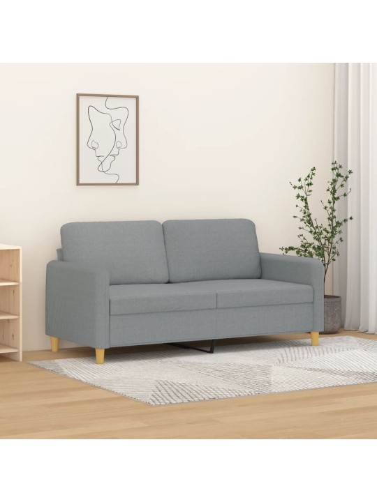 2místná pohovka světle šedá 140 cm textil