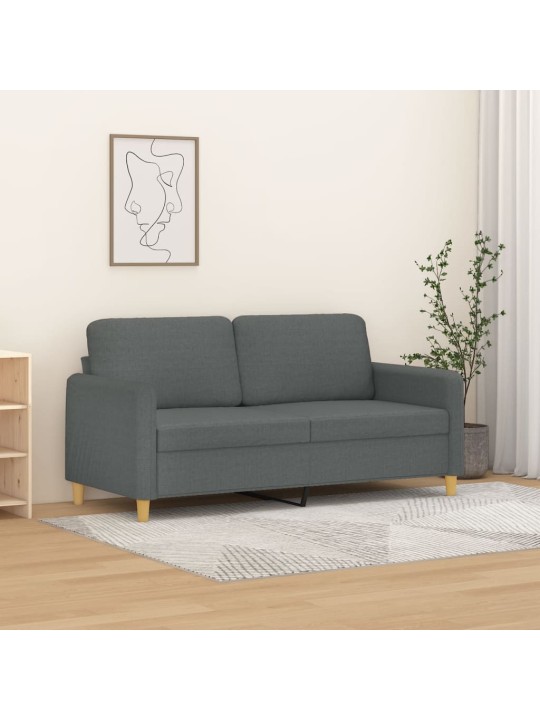 2místná pohovka tmavě šedá 140 cm textil