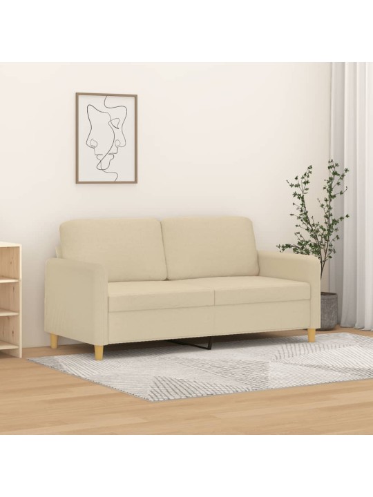2místná pohovka krémová 140 cm textil