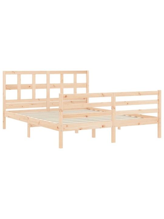 Rám postele s čelem 160 x 200 cm masivní dřevo