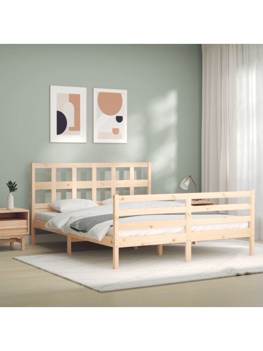 Rám postele s čelem 160 x 200 cm masivní dřevo