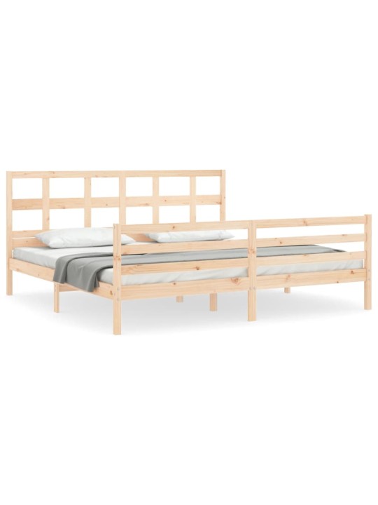 Rám postele s čelem 200 x 200 cm masivní dřevo
