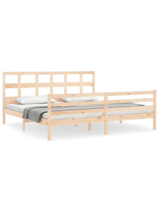 Rám postele s čelem 200 x 200 cm masivní dřevo