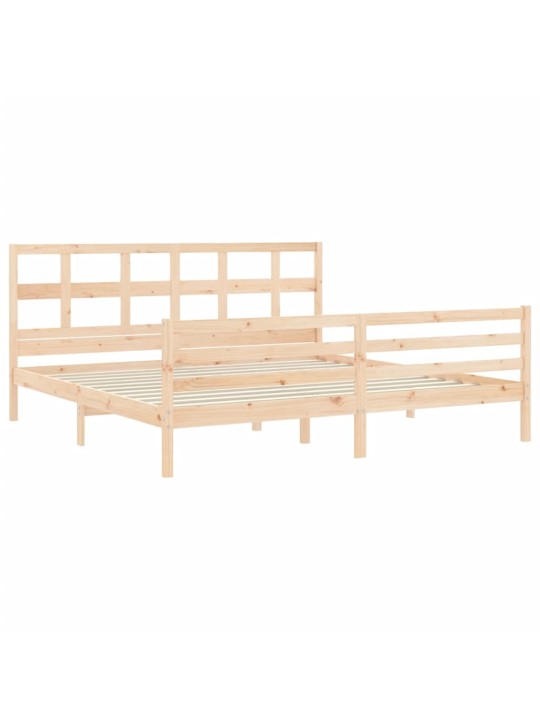 Rám postele s čelem 200 x 200 cm masivní dřevo