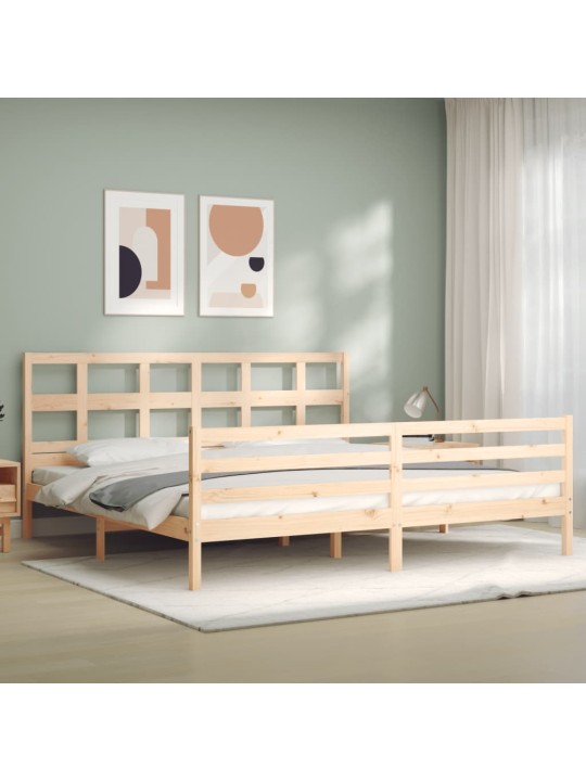 Rám postele s čelem 200 x 200 cm masivní dřevo