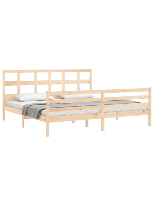 Rám postele s čelem 200 x 200 cm masivní dřevo