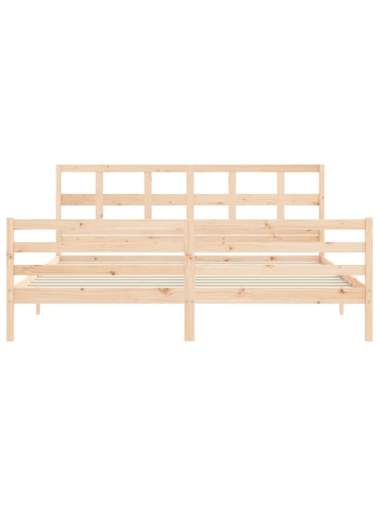 Rám postele s čelem 200 x 200 cm masivní dřevo