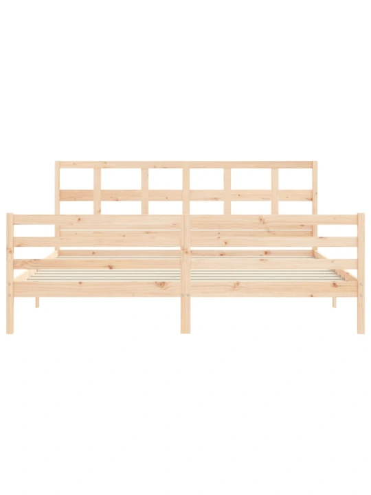 Rám postele s čelem 200 x 200 cm masivní dřevo