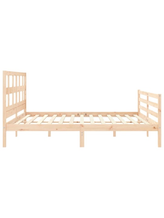 Rám postele s čelem 200 x 200 cm masivní dřevo