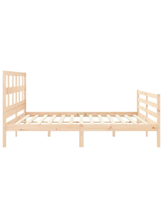 Rám postele s čelem 200 x 200 cm masivní dřevo