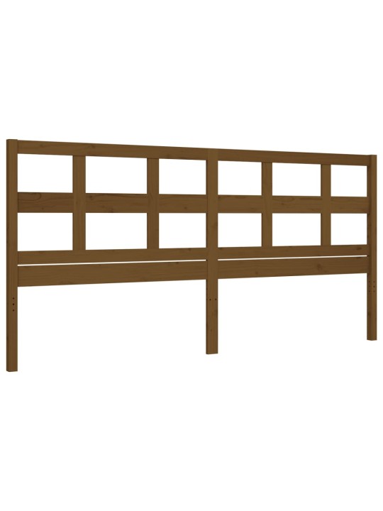 Rám postele s čelem medově hnědý 200 x 200 cm masivní dřevo