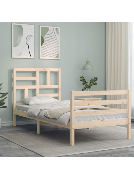 Rám postele s čelem 90 x 200 cm masivní dřevo