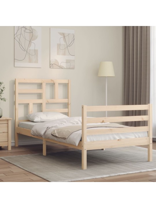 Rám postele s čelem 100 x 200 cm masivní dřevo