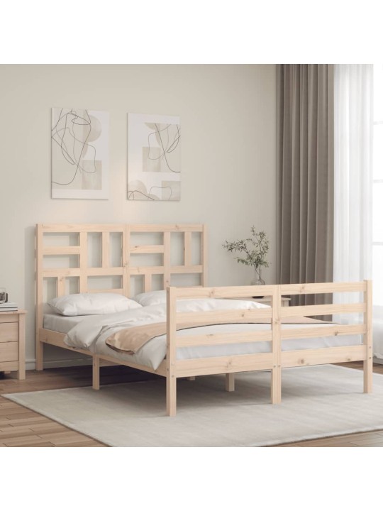 Rám postele s čelem 120 x 200 cm masivní dřevo