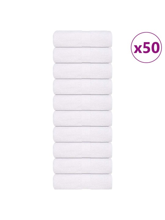 Ručníky na ruce 50 ks bílé 30x30 cm 360 g/m² 100% bavlna