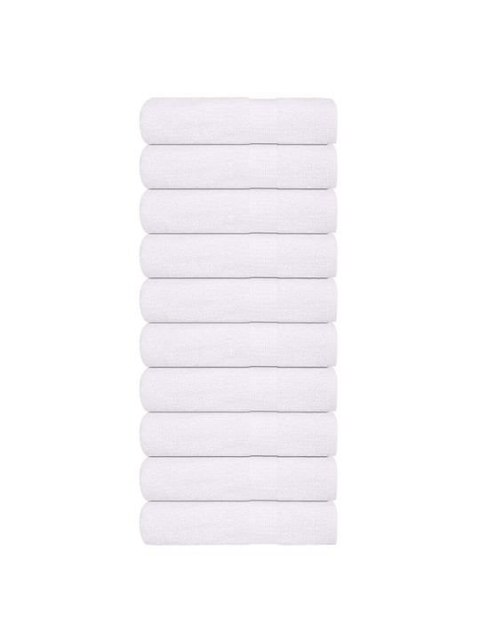 Ručníky na ruce 10 ks bílé 50x100 cm 360 g/m² 100% bavlna