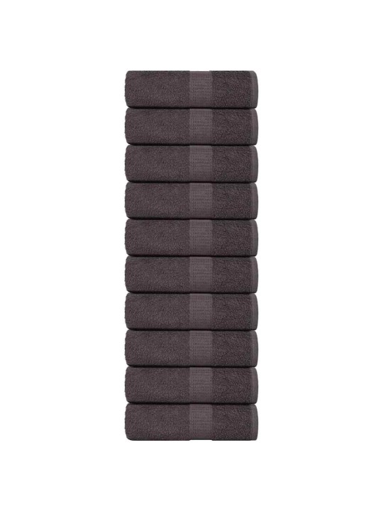 Ručníky na ruce 10 ks antracitová 30x30 cm 360 g/m² 100% bavlna