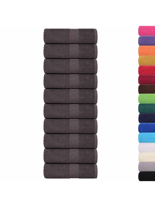 Ručníky na ruce 10 ks antracitová 30x30 cm 360 g/m² 100% bavlna