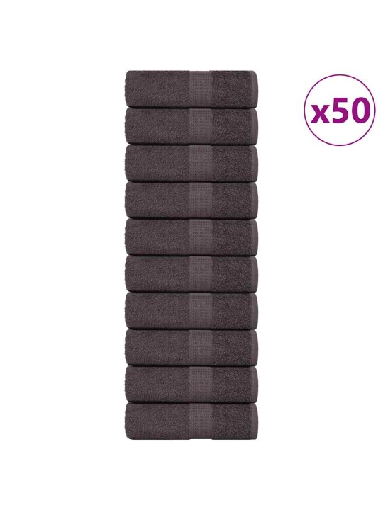 Ručníky pro hosty 50 ks antracitová 30x50cm 360g/m² 100% bavlna