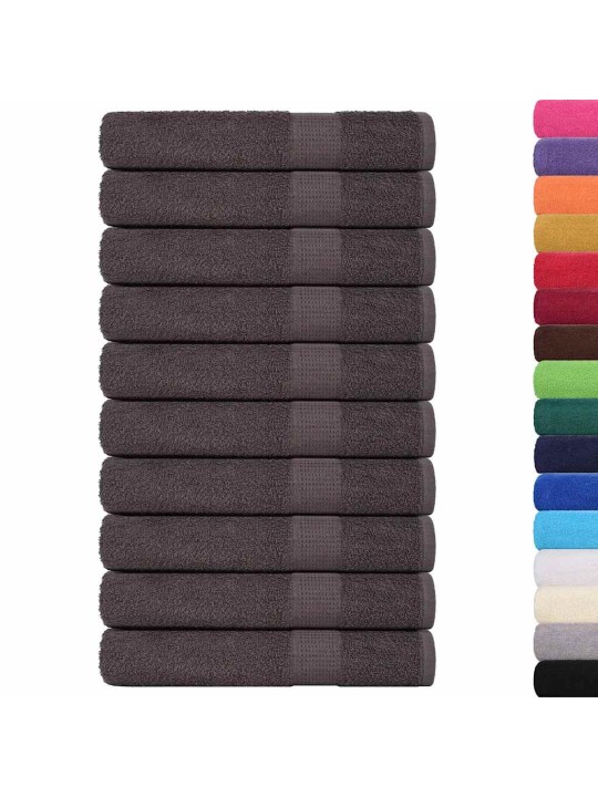 Ručníky 10 ks antracitová 100x200 cm 360 g/m² 100% bavlna