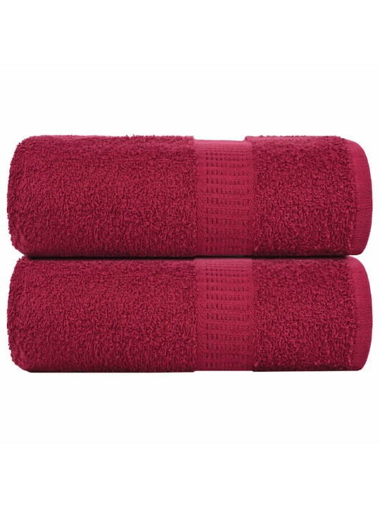 Ručníky na ruce 2 ks bordó 30x30 cm 360 g/m² 100% bavlna
