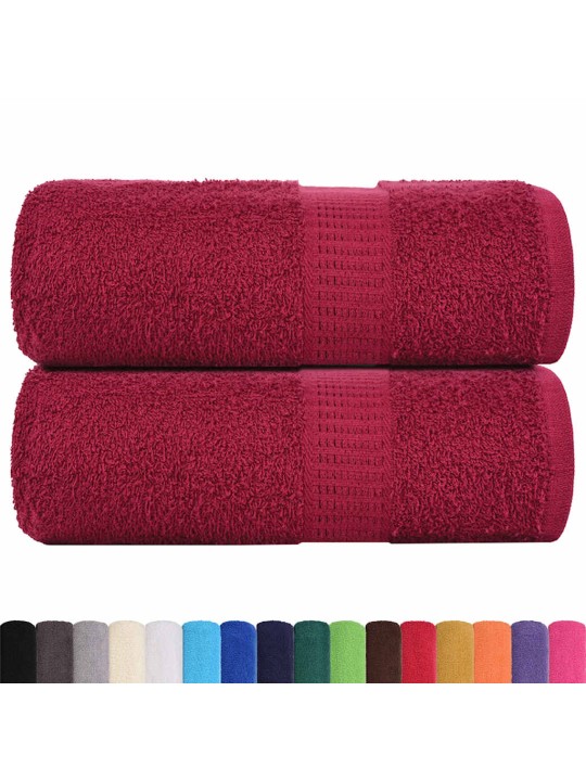 Ručníky na ruce 2 ks bordó 30x30 cm 360 g/m² 100% bavlna