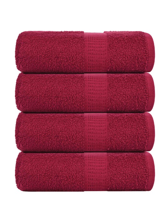 Ručníky na ruce 4 ks bordó 30x30 cm 360 g/m² 100% bavlna