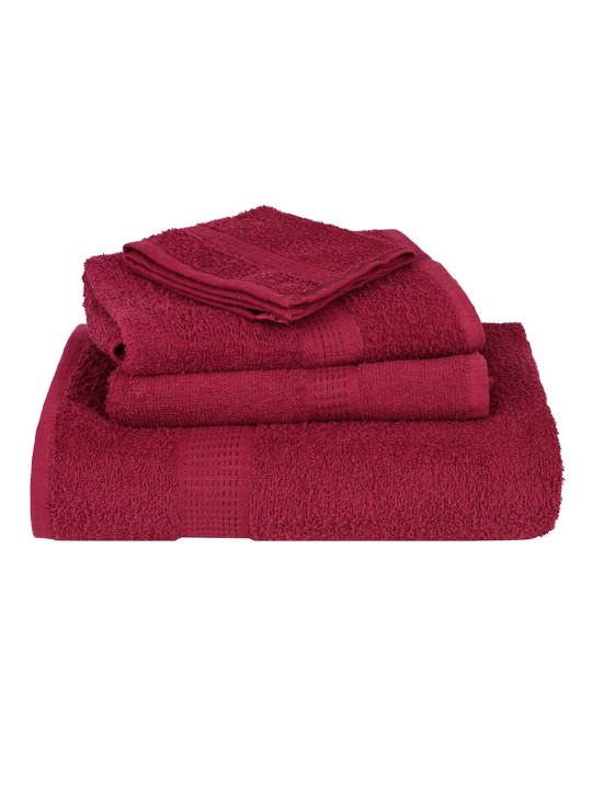 Ručníky pro hosty 10 ks bordó 30x50 cm 360 g/m² 100% bavlna