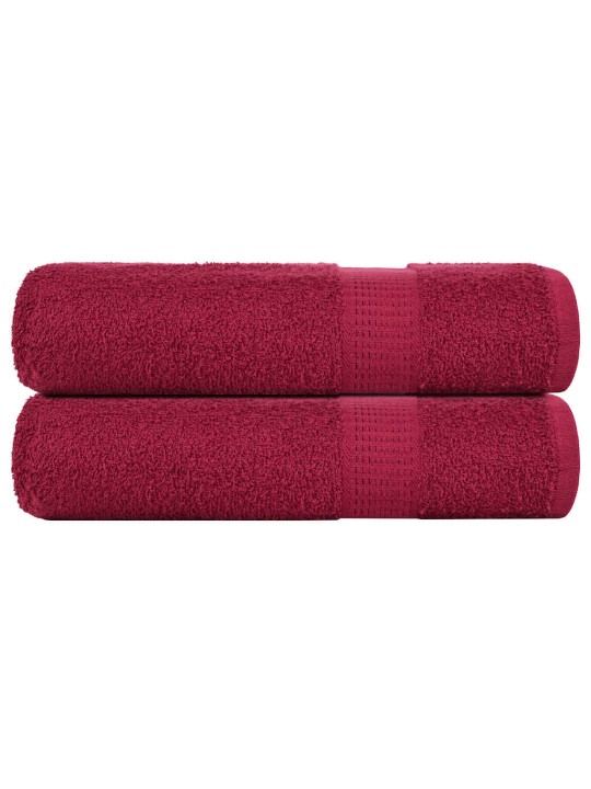 Sprchové ručníky 2 ks bordó 70x140 cm 360 g/m² 100% bavlna