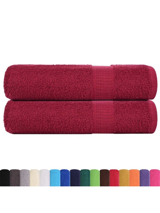Sprchové ručníky 2 ks bordó 70x140 cm 360 g/m² 100% bavlna