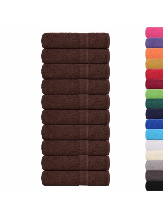 Koupelových osušek 10 ks hnědé 100x150 cm 360 g/m² 100% bavlna
