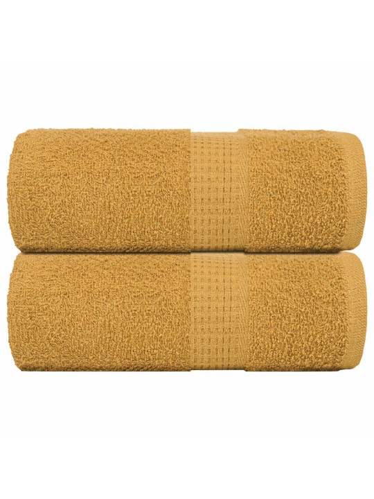 Ručníky na ruce 2 ks zlaté 30x30 cm 360 g/m² 100% bavlna