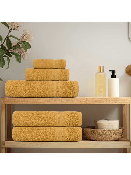 Ručníky na ruce 10 ks zlaté 30x30 cm 360 g/m² 100% bavlna