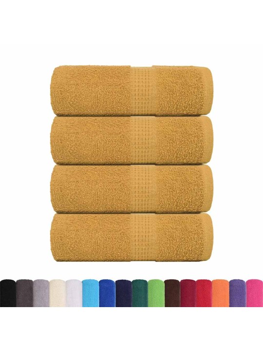 Ručníky pro hosty 4 ks zlaté 30x50 cm 360 g/m² 100% bavlna