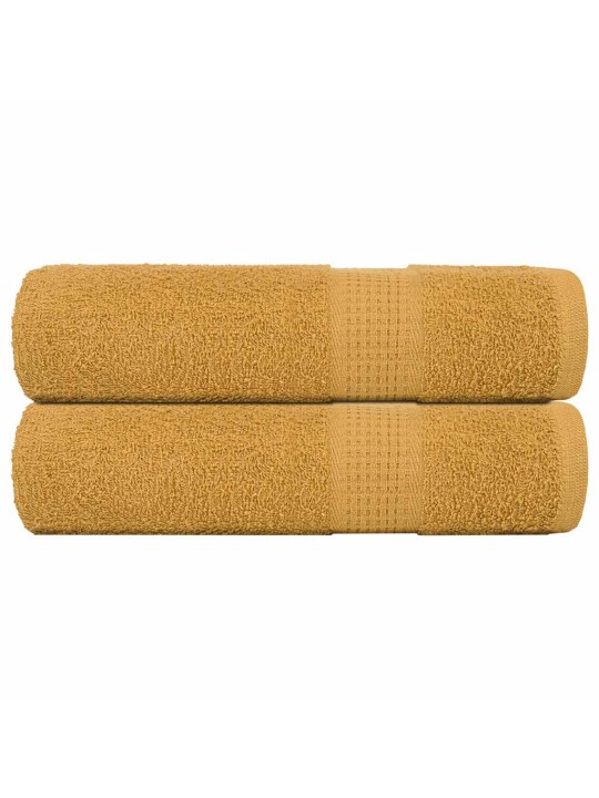 Sprchové ručníky 2 ks zlaté 70x140 cm 360 g/m² 100% bavlna