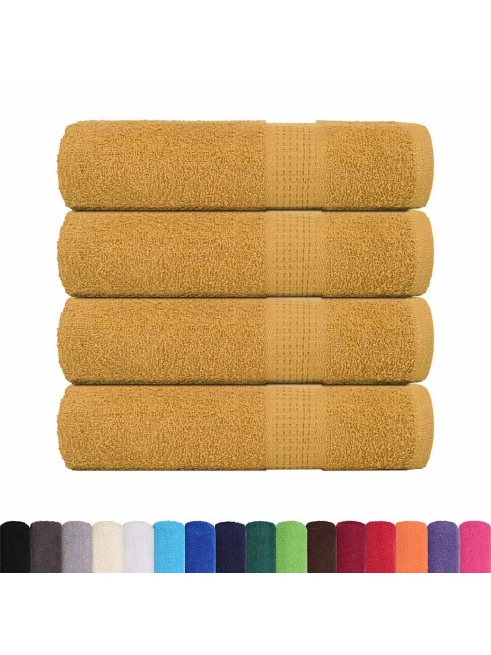 Sprchové ručníky 4 ks zlaté 70x140 cm 360 g/m² 100% bavlna