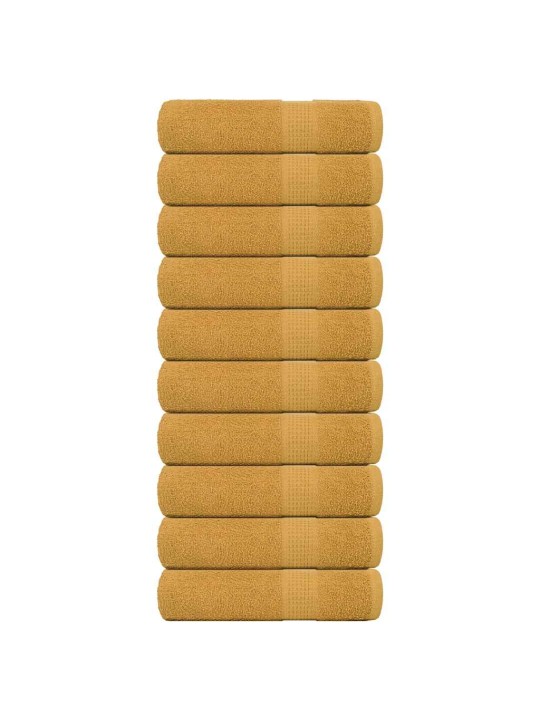 Sprchové ručníky 10 ks zlaté 70x140 cm 360 g/m² 100% bavlna