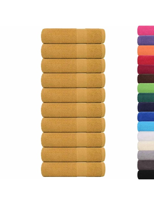 Sprchové ručníky 10 ks zlaté 70x140 cm 360 g/m² 100% bavlna