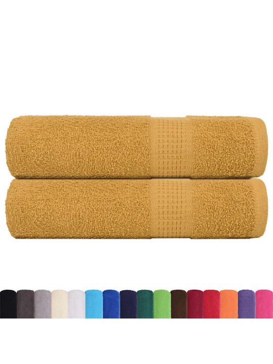 Koupelových osušek 2 ks zlaté 100x150 cm 360 g/m² 100% bavlna