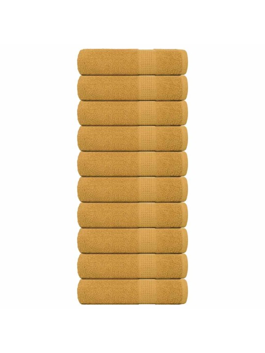 Koupelových osušek 10 ks zlaté 100x150 cm 360 g/m² 100% bavlna