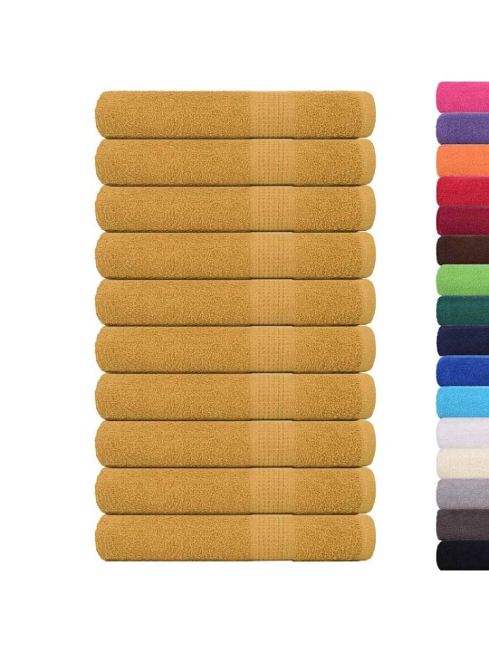 Ručníky do sauny 10 ks zlaté 80x200 cm 360 g/m² 100% bavlna