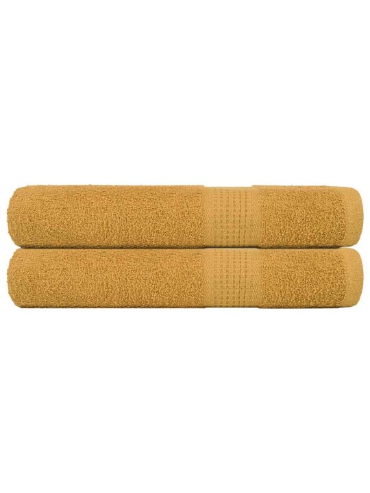 Ručníky 2 ks zlaté 100x200 cm 360 g/m² 100% bavlna