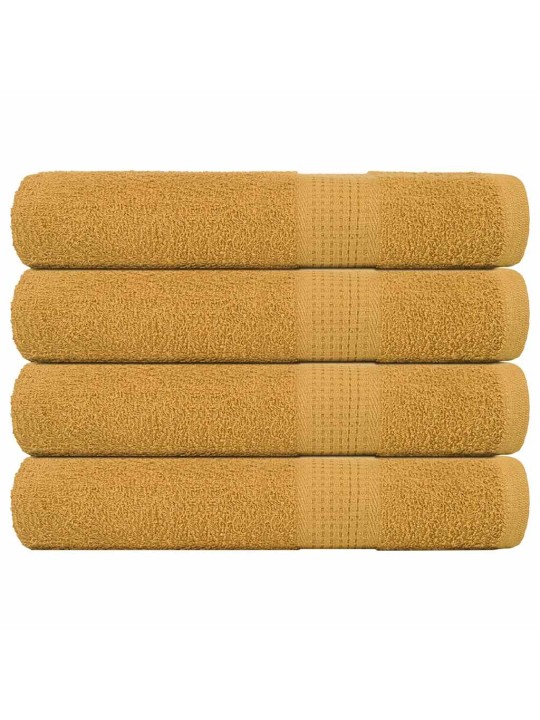 Ručníky 4 ks zlaté 100x200 cm 360 g/m² 100% bavlna