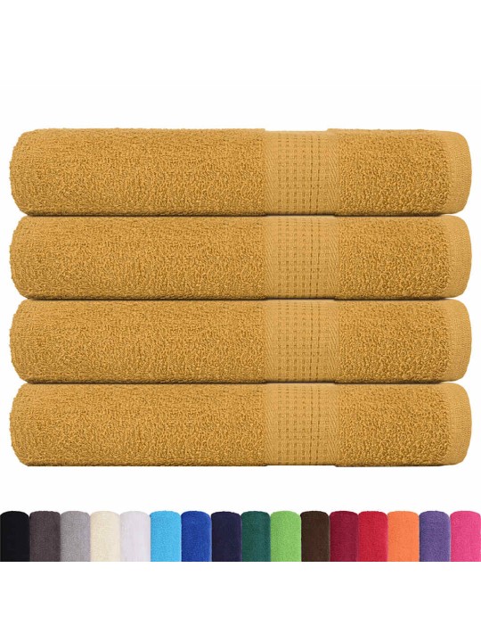 Ručníky 4 ks zlaté 100x200 cm 360 g/m² 100% bavlna