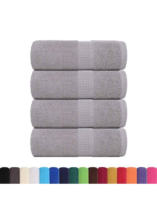 Ručníky pro hosty 4 ks šedé 30x50 cm 360 g/m² 100% bavlna