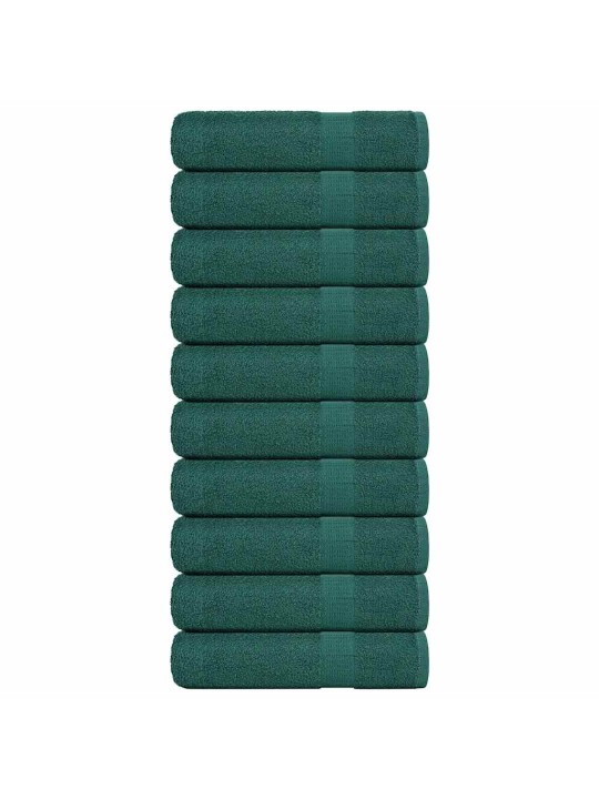 Koupelových osušek 10 ks zelená 100x150 cm 360 g/m² 100% bavlna
