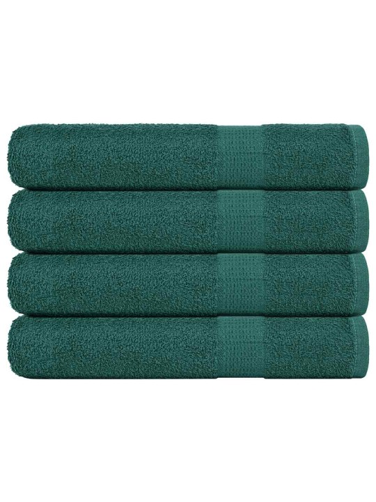 Ručníky 4 ks zelená 100x200 cm 360 g/m² 100% bavlna