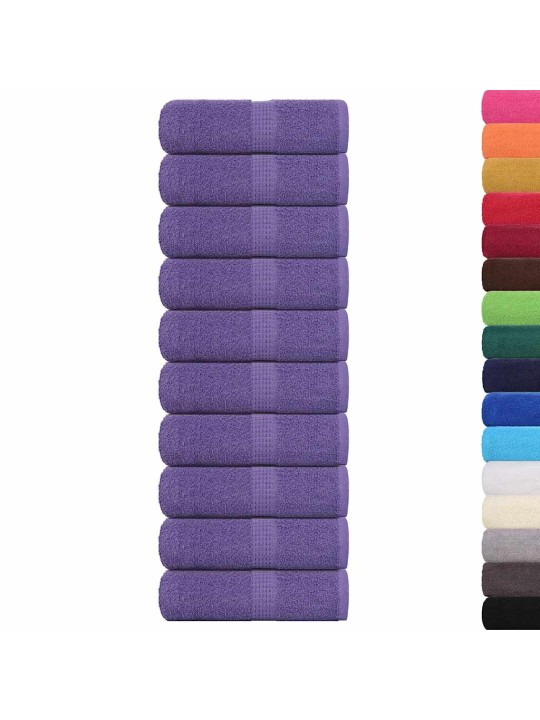 Ručníky na ruce 10 ks fialová 30x30cm 360 g/m² 100% bavlna