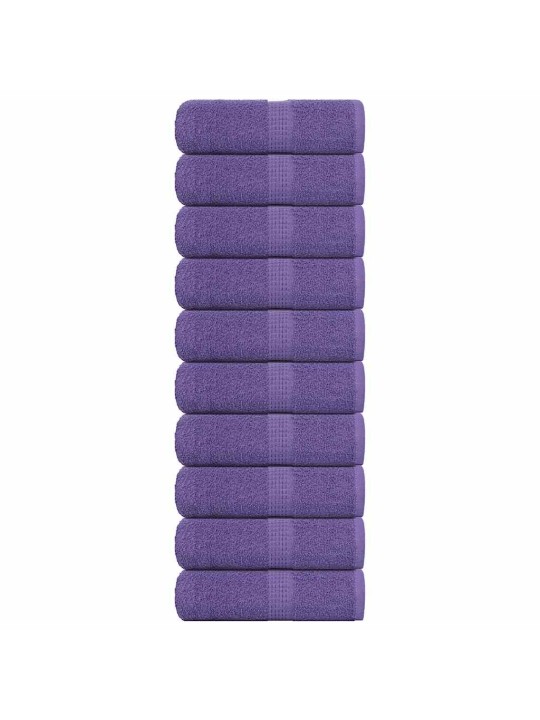 Ručníky pro hosty 10 ks fialová 30x50 cm 360 g/m² 100% bavlna